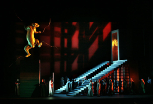 "THE PALACE OF BABYLON WITH IDOL OF BAAL" photo by Nan Coulter, NABUCCO by Verdi, sets and costume design by Frances Bagley and Tom Orr for the 50th Anniversary season of the Dallas Opera.
www.DallasArtsRevue photograph by J.R. Compton
NABUCCO by Verdi, sets and costume design by Frances Bagley and Tom Orr for the 50th Anniversary season of the Dallas Opera. "THE PALACE OF BABYLON" with IDOL OF BAAL photo by Nan Coulter NABUCCO by Verdi, sets and costume design by Frances Bagley and Tom Orr for the 50th Anniversary season of the Dallas Opera.